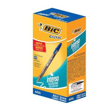 Imagem de Caneta Esferografica BIC Cristal Intenso, Azul, Ponta Grossa Bold 1,6mm, Cartucho com 25 unidades, 884633