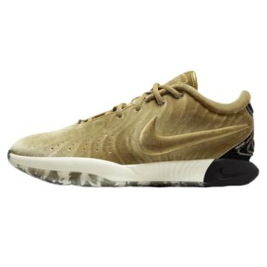 Imagem de Nike Tênis de basquete LeBron XXI (FZ7883-700, ouro metálico/leite de coco/água-marinha/preto), Ouro metálico/leite de coco/água-marinha/preto, 41