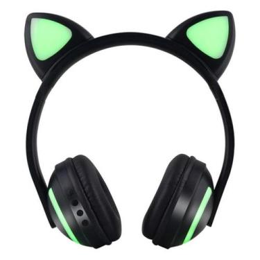 Imagem de Fone De Ouvido Bluetooth Gatinho Exbom - Preto, Headset, Preto, Headse
