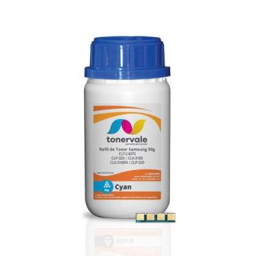 Imagem de Combo 5 Refil de Toner + 5 Chips TankFull Para Samsung Ciano CLT-C407S