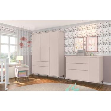 Imagem de Jogo de Quarto Para Bebê Completo Melinda com Roupeiro e Cômoda - Phoe
