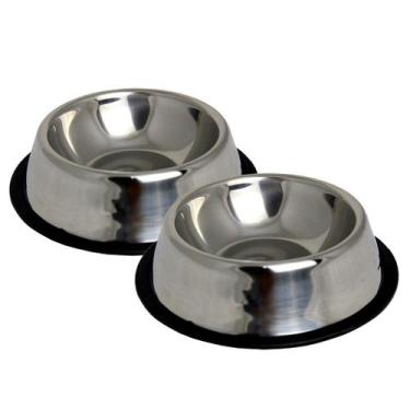 Imagem de Comedouro e Bebedouro inox para pet 1,6 L para cães e gatos - WESTERN
