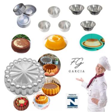 Imagem de Kit De 1 Forma Charlotte Para Bolo Bundt Bolo Nórdico  + 9 Mini Formas