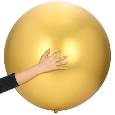Imagem de 3 balões metálicos grandes de 91,44 cm brilhantes gigantes balões de látex jumbo cromados para decoração de chá de bebê de festa de aniversário e casamento (dourado)
