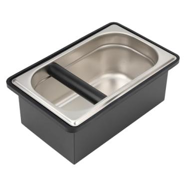 Imagem de Caixa de café expresso, recipiente de saco de café de aço inoxidável, com suporte de aço e anel de borracha redutor de ruído (L)