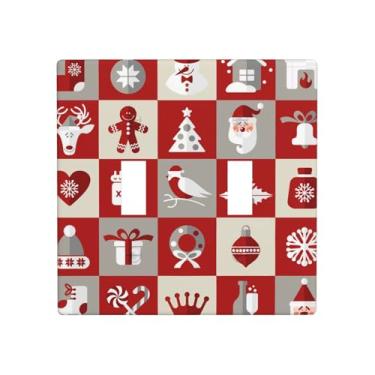 Imagem de Pznen Interruptor de luz vermelha de Natal placa de parede 2 gangues Papai Noel boneco de neve animais caixas de presente capa de interruptor duplo tamanho padrão 11,4 cm x 11,6 cm casa cozinha