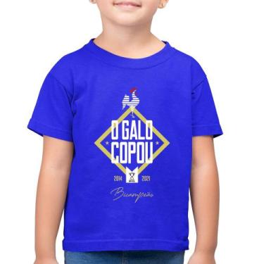 Imagem de Camiseta Algodão Infantil O Galo Copou! - Foca na Moda, Azul royal, 6