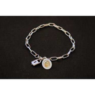 Imagem de Pulseira Cadeia de Consagração com Medalha de Nossa Senhora Rainha da 