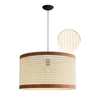 Imagem de Pendente Luminaria Tela Indiana Redondo Copa Sala De Estar Jantar Cozi