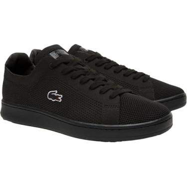 Imagem de Lacoste - Tênis masculino Carnaby Piquee com salto têxtil, Preto/preto, 11.5