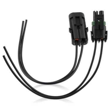 Imagem de MoTOALL Pacote de clima 2 conectores de pino macho e fêmea soquete fiação arame de arame 12 – 16 AWG 20 Ampére para carros caminhões motocicleta barco trailer Marine jetski 12010973 e 12015792
