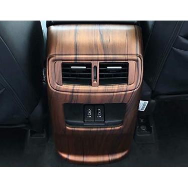 Imagem de Kadore Para Honda CRV CR-V 2017 2018 2019 2020 2021 2022 estilo grão de madeira pêssego carro traseira ar condicionado saída de ventilação guarnição 1 peça