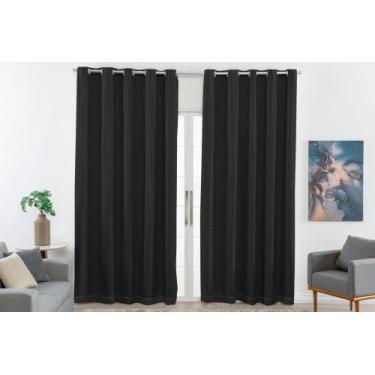 Imagem de Cortina blackout pvc coom voal xadrez 2,80 x altura - ideal para pé di