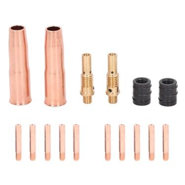Imagem de 16pcs mig kit de acessório de bocais de soldagem, consumíveis de bocais de soldagem MIG, difusor de bico de ponta para alcançar excelentes resultados em seus projetos de soldagem