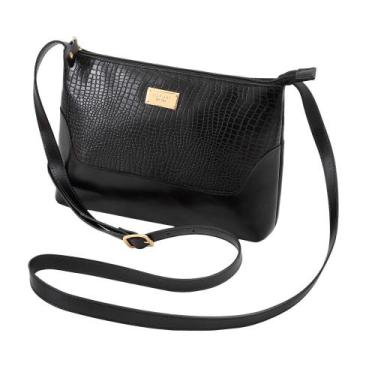 Imagem de Bolsa Feminina de Couro Mariart 2194, Preto