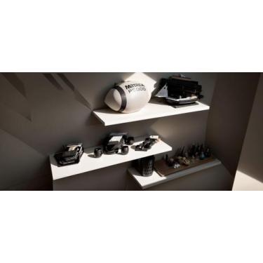 Imagem de Prateleira mdf branca para sala de jogos kit com 03 prateleiras tamanh