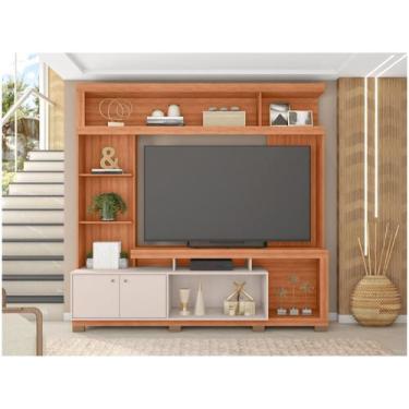 Imagem de Estante 2 Portas 3 Prateleiras 4 Nichos Caemmun Formosa, Freijó e Off 