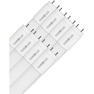 Imagem de 8 Lâmpada Led 9w Branca Fria 865 G13 T8 Bivolt Ourolux