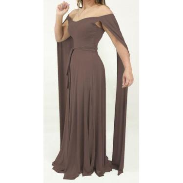 Imagem de Vestido Feminino Longo Madrinha Capa Longa Duplo Casamento - Casual Dr
