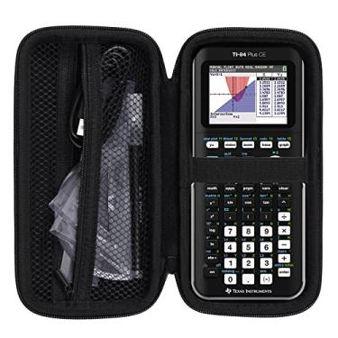 Imagem de Khanka Estojo Stroage para Texas Instruments TI - 84 Python/TI-83 Plus/TI-84 Plus/TI-84 Plus CE Calculadora gráfica colorida, somente capa (preto)