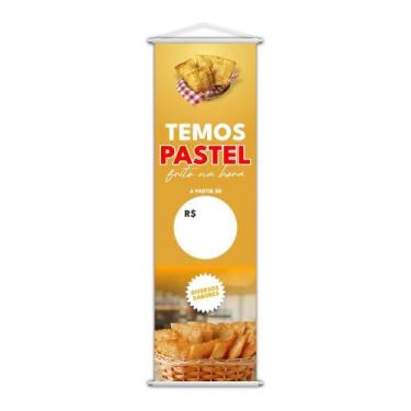 Imagem de Banner Temos Pastel Frito Na Hora Preço Lona 100X30Cm - Plimshop