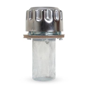 Imagem de Signite Enchimento hidráulico tipo flange - filtro respiro 5 CFM (150 LPM), tampa de ventilação de filtro de metal com 3 furos para filtro de tanque de reservatório com liga de aço cromado de