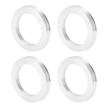 Imagem de INFINAUTO Anéis centralizados no cubo da roda do carro OD 79,6 mm para ID 56,1 mm eixo central de rodas amortecedores Hubrings liga de alumínio tom prata durável