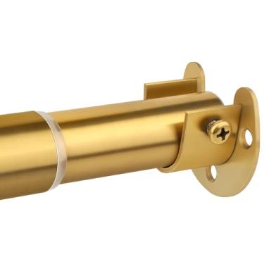 Imagem de Varas de armário para pendurar roupas, haste de armário de metal ajustável de 43 a 196 cm, postes de armário resistentes para guarda-roupas, roupas, lavanderia, banheiro, janelas, fácil instalação