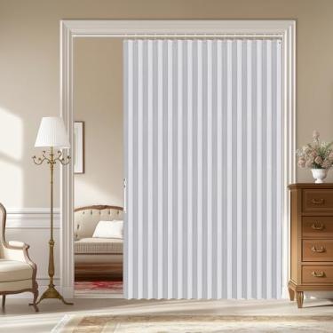 Imagem de AJAZZ Cortina magnética para portas sanfonadas 100% blackout para porta magnética invisível aplicável para quarto e sala de estar (branco 182 cm L x 198 cm C 1 painel
