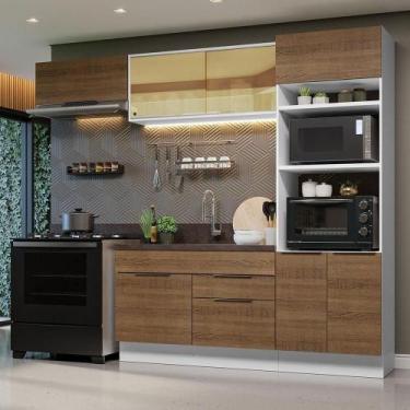 Imagem de Armário De Cozinha Completa 270cm Branco/rustic Stella Madesa 08 Branc