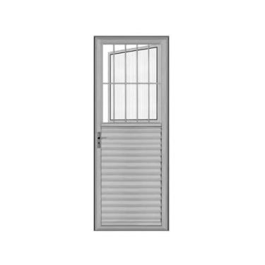 Imagem de Porta Social 210x80 L/Esq. - Alumínio Brilhante  - Linha 25