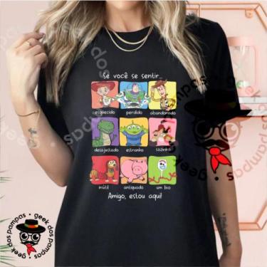 Imagem de Camiseta Adulto e Infantil Amigo Estou Aqui Personagens Toy Story - Mi