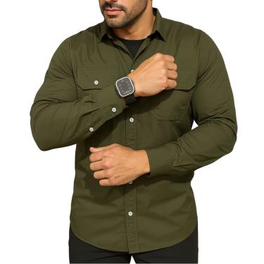 Imagem de Camisa Masculina Manga Longa Modelo Pescador UV 50+