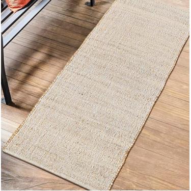 Imagem de Savi Home Tapete de área de algodão de juta de 6 x 15 cm, fibras naturais, tapete rústico estilo casa de fazenda, tapete decorativo boêmio vintage para quarto, sala de jantar, corredor, escritório