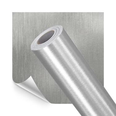 Imagem de Papel de Parede Adesivo Lavavel Metalico Aço Escovado Prata - Open Sta