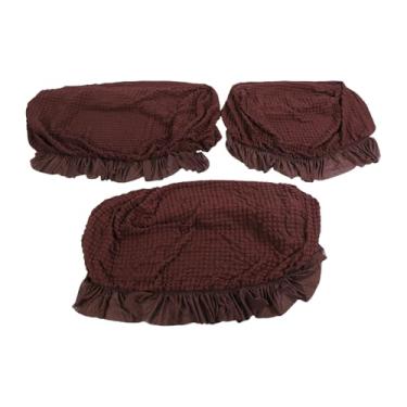 Imagem de Aqur2020 Slipcovers de sofá, Durante Toda a Estação Protetor de Abrigo Completo Protetor de Lavagem Elástica Lavável Com Saia Elegante para um único sofá Duplo de Três Lugares (Marrom escuro)