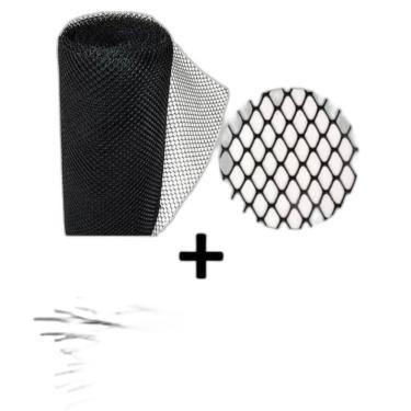 Imagem de Kit Tela Pvc Viveiro 1X 10Metros + Enforca Gato Preto