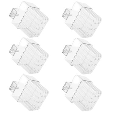 Imagem de KHZSPP 6 peças de suportes transparentes para plantas de aquário, suportes de plantas de aquário de acrílico transparente com ganchos, vasos de copos para plantas de aquário