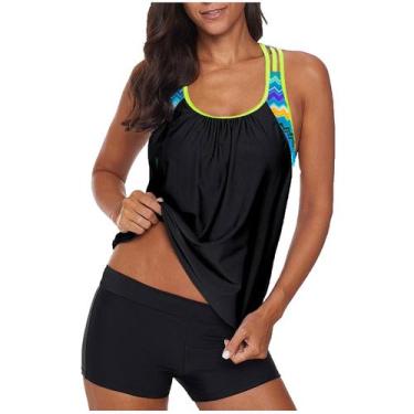 Imagem de Biquíni de patchwork estampado feminino push-up acolchoado maiô maiô c