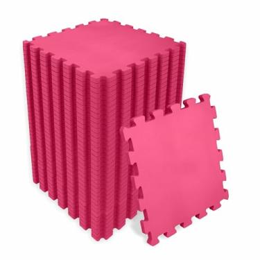 Imagem de SELLER Tapete de Encaixe em EVA – 36 peças 31×31 cm, 5mm espessura, superfície antiderrapante, modular tipo quebra-cabeça, piso infantil, academia (Vermelho)