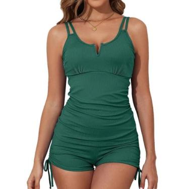 Imagem de Roupa de banho Tankini Aleumdr de cintura alta para controle de barrig