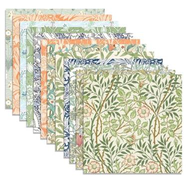Imagem de 24 folhas de papel padrão William Morris 30,5 cm x 30,5 cm William Morris bloco de papel para scrapbook dupla face vintage floral William Morris papel decorativo vintage floral botânico estampado