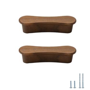 Imagem de Evionlin 2 puxadores de gaveta de madeira de nogueira de 13 cm, puxadores de armário de madeira para puxadores de cômoda de cozinha ou quarto