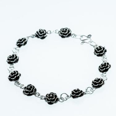 Imagem de Pulseira Bali Rosas Prata 925 18cm