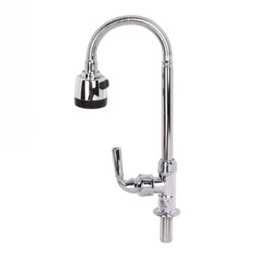 Imagem de Torneira Gourmet de Mesa com Ducha Flexível, Acabamento em Inox, Conexão 1/2 Polegada,Torneiras Manuais para Pia de Cozinha, Torneiras para Banheira Inox