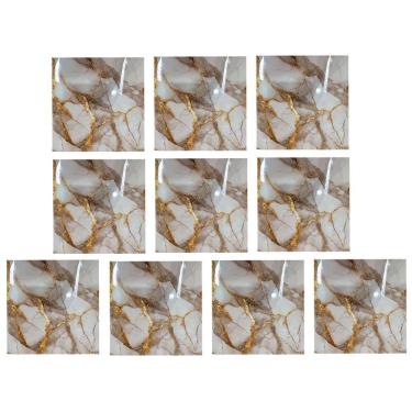 Imagem de Placa Adesiva Marmore 3D Kit 10 uni Papel de Parede Autocolante Obra Reforma Moderno Casa Quarto Sala Cozinha