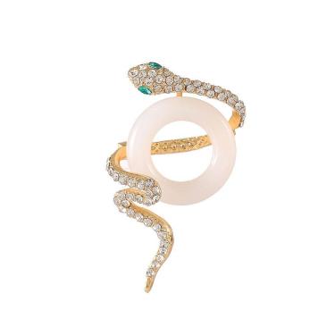 Imagem de Broche Snake Luxury Snake com incrustação de strass em cristal verde