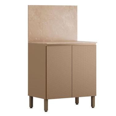 Imagem de Balcão 2 Portas 80 Cm Art 6018 Com Tampo E Painel Vanilla - Kits Paraná