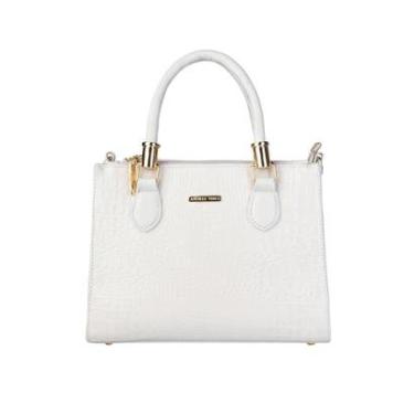 Imagem de Bolsa grande de couro croco estruturada Emilia-Feminino