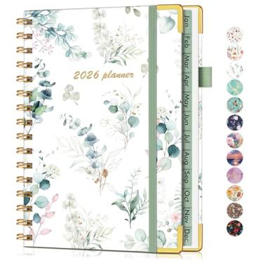 Imagem de Agenda A5 em espiral fofa 2026, janeiro de 2026 a dezembro de 2026, agenda diária de 12 meses, 14,6 cm x 21,3 cm, agenda semanal e mensal, agenda agenda agenda de capa dura para trabalho, escola, casa